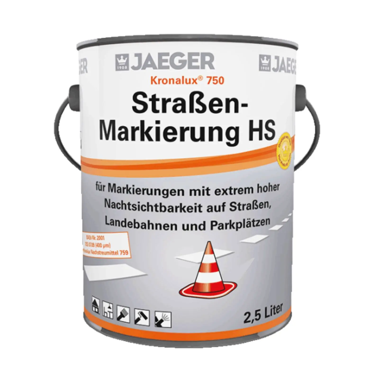 Jaeger Straßenmarkierungsfarbe HS Kronalux ® 750+751, weiß, 2,5l