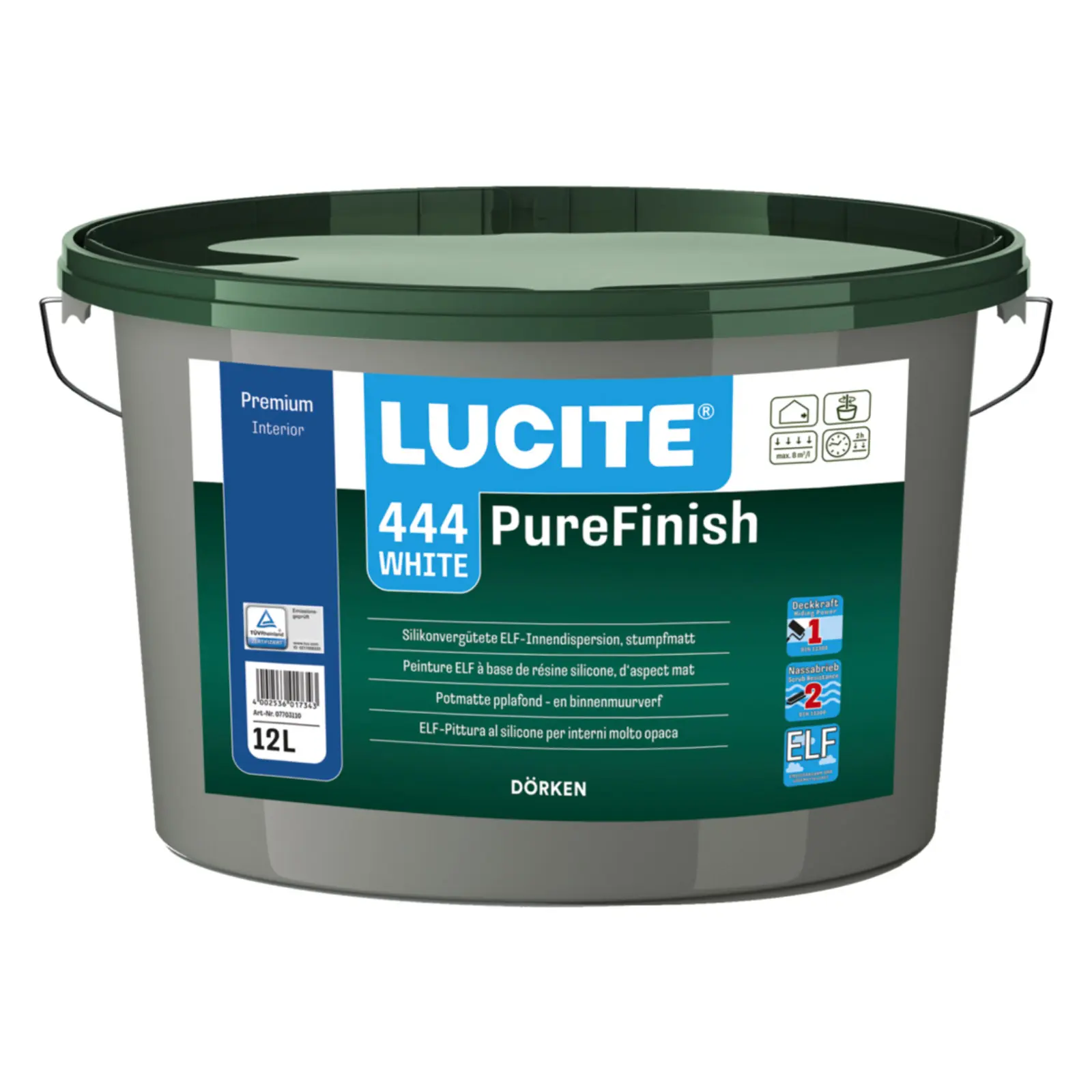 Lucite PureFinish, weiss, 12l